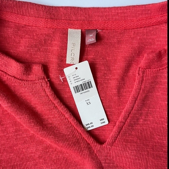 Anthropologie Pilcro Lightweight Orange/Red Ruffle Sweater Size X-Small - Picture 12 of 13